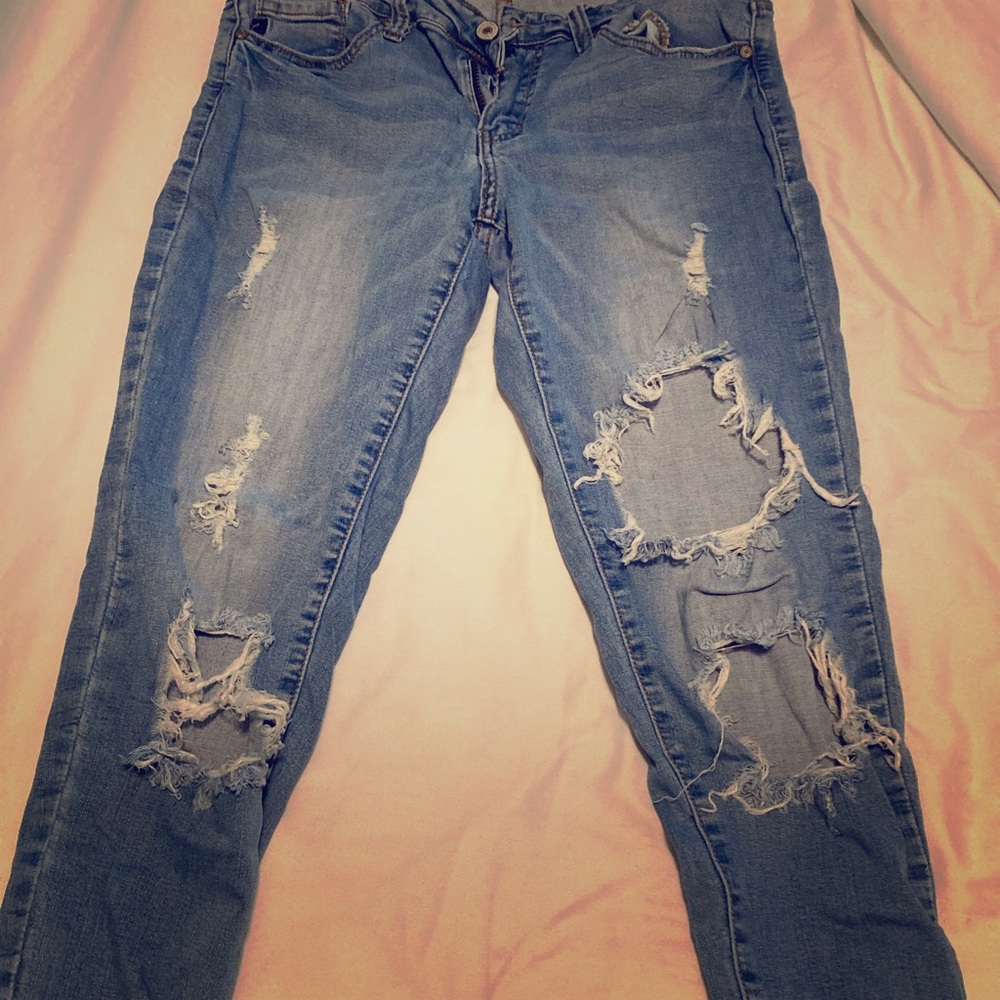 Distressed jeans